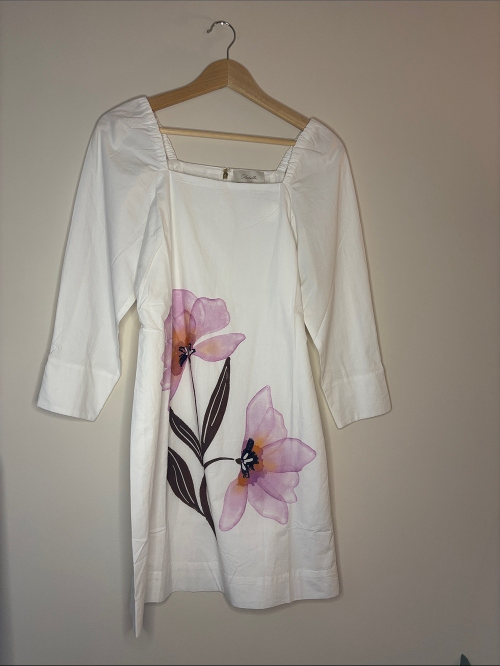 Cleobella White Pink Floral Midi Dress
